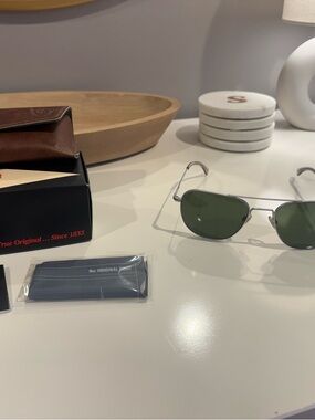 America Optical Aviator Metal Frame Sunglasses Unisex